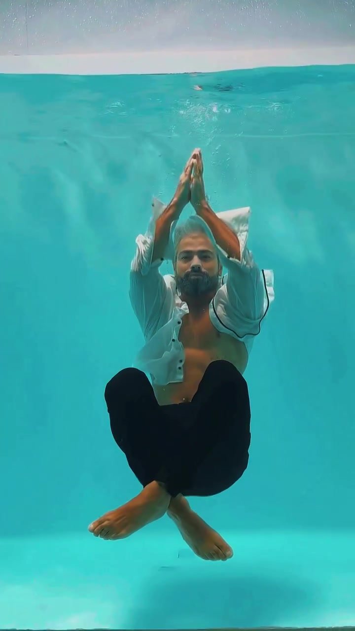 Underwater clothed barefeet barefaced daddy