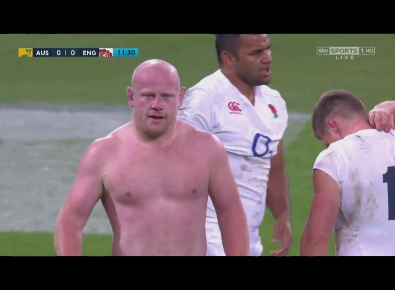 Rugby player shirt ripped off