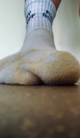 White dirty socks closeup