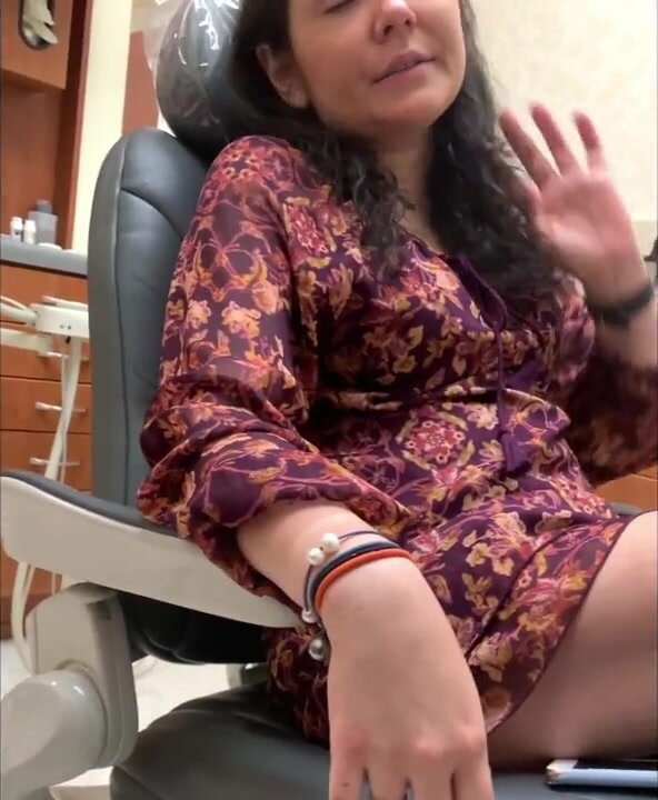 Milf upskirt at the dentist with thong