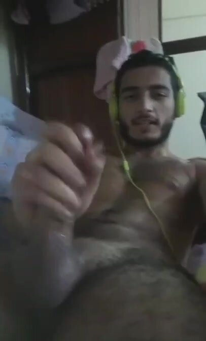 Handsome Arab jerks and cums