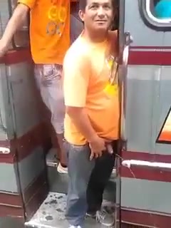 pissing from the bus