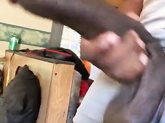 african dude playing with his huge black cock