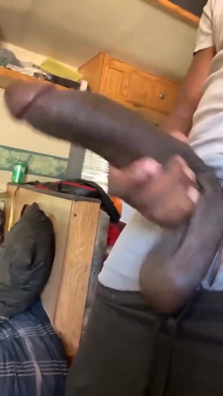 african dude playing with his huge black cock