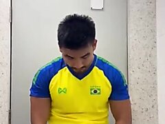 Handsome Brazilian guy showing off